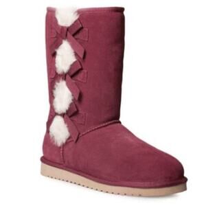 Koolaburra by UGG Victoria Tall boots suede  bow accents & plush sheepskin sz 11
